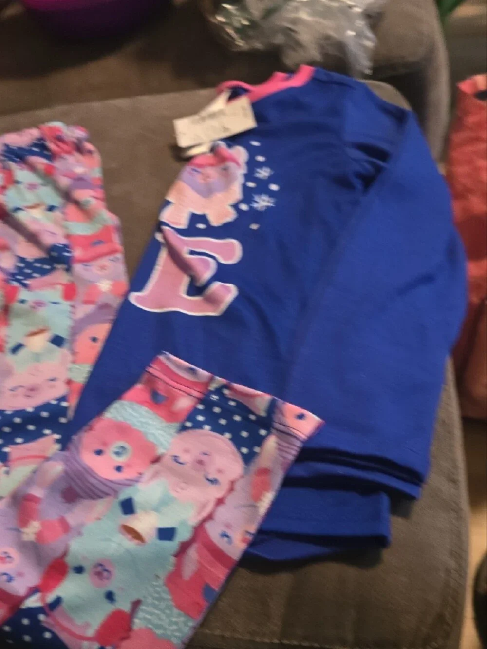 Childrens Place Blue and Pink Llama Pajama Set